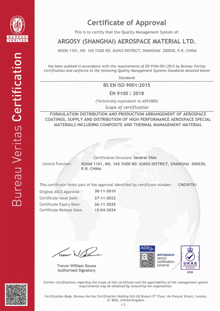 ISO 9001:2015 / AS 9100D CERTIFICATE