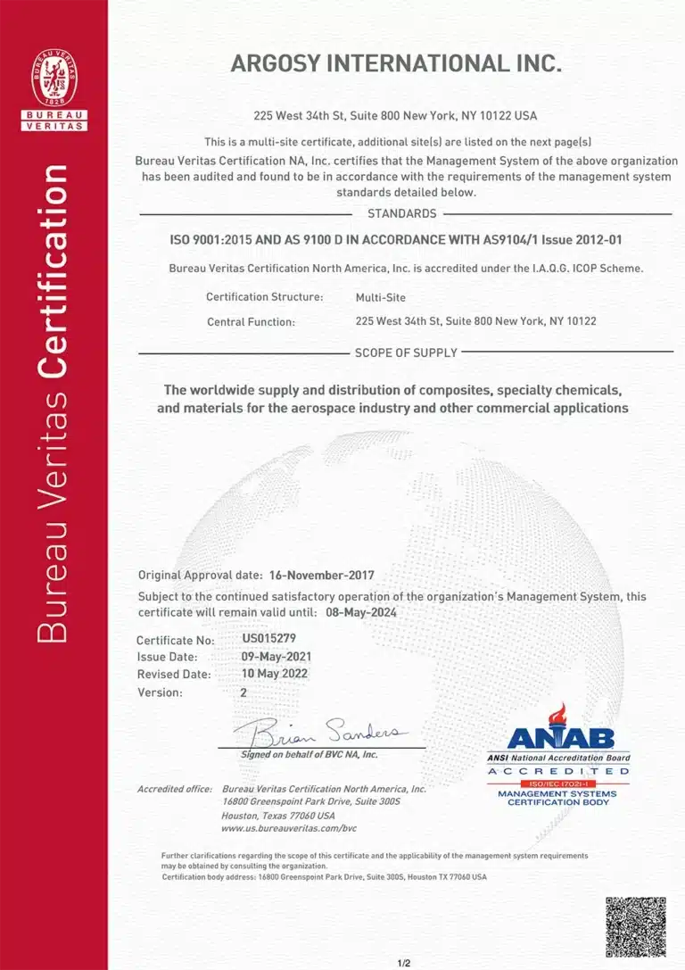 Argosy International - 7676276 - Final Certificate (9100) - PG1